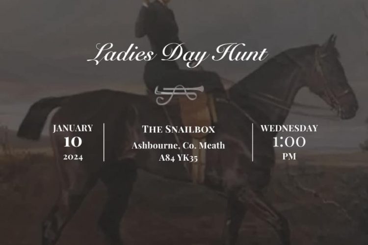 The Ward Union Ladies Hunt Meet is Wednesday 10th January 2024…